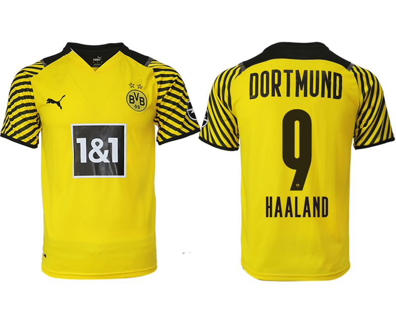Men 2021-2022 Club Borussia Dortmund home yellow aaa version #9 Soccer Jersey->customized soccer jersey->Custom Jersey